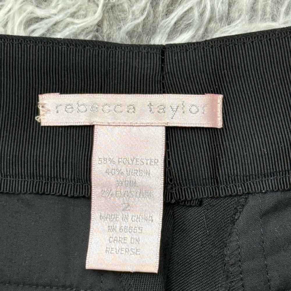 Rebecca Taylor Black Wide-Leg Tie Side Bow Trousers - Picture 5 of 13
